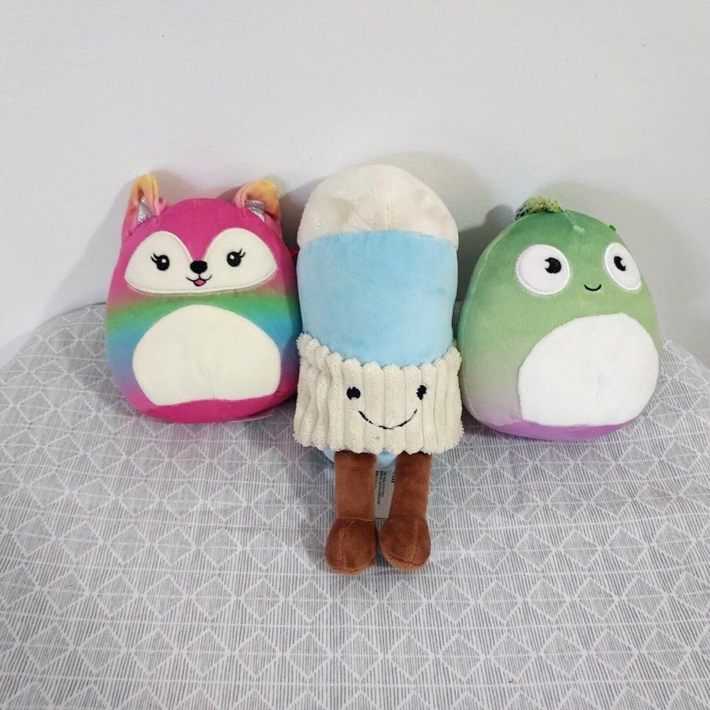 Squishmallow Frankford Plush Lot Denton Chameleon Xenia Ombre Forest Small
